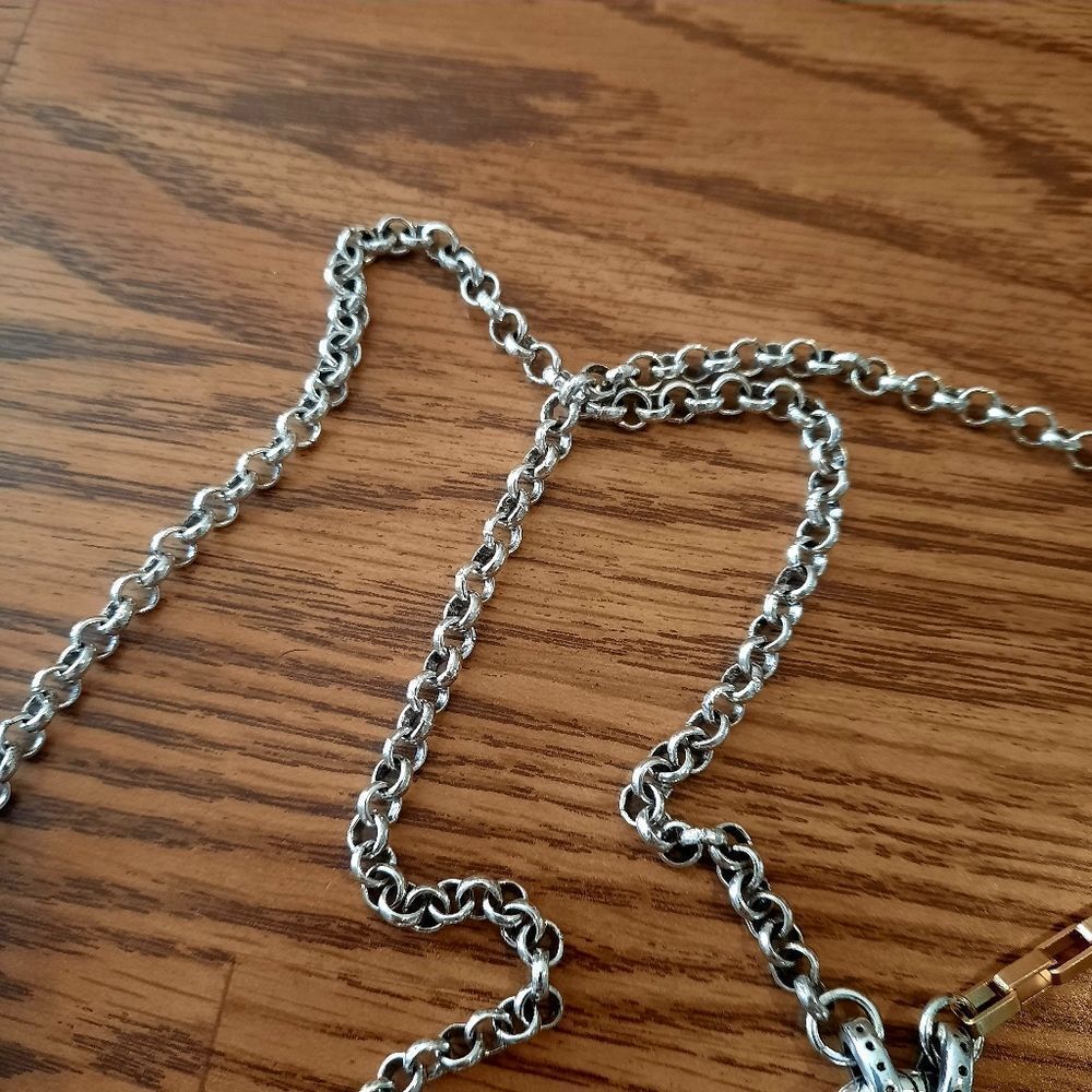 ❌️SOLD❌️BRIGHTON "Tassel in the Mix" Silver and Gold Knotted Necklace - Picture 6 of 10
